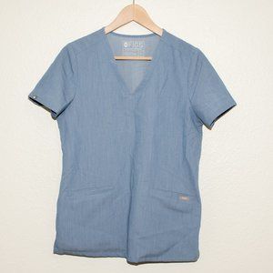 Figs Chambray Blue Casma Scrub Short Sleeve